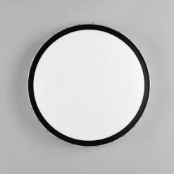 LED-loftlampe Varda, sort, Ø 39 cm, fjernbetjening