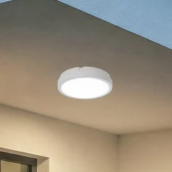LED-loftlampe Vera, hvid, plast, Ø 22 cm, IP65