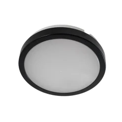 LED-loftlampe Vera, sort, plast, Ø 22 cm, IP65