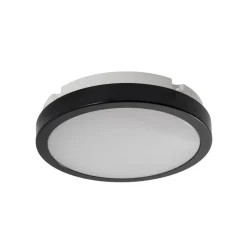 LED-loftlampe Vera, sort, plast, Ø 22 cm, IP65