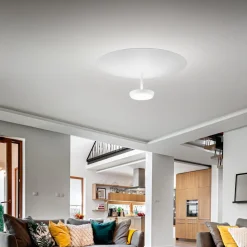 LED-loftlampe Yuko, hvid, metal, 23 cm høj, dæmpbar