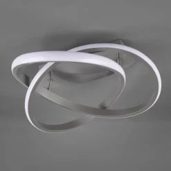 LED-loftslampe Course, mat nikkel, 4.000K, Ø 45 cm