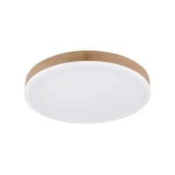 LED-loftslampe Doro Ø 45 cm træ mørk/hvid