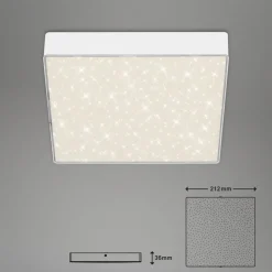 LED-loftslampe Flame Star, 21,2 x 21,2 cm hvid