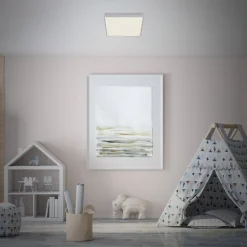 LED-loftslampe Flame Star, 21,2 x 21,2 cm sølv