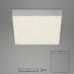 LED-loftslampe Flame Star, 21,2 x 21,2 cm sølv
