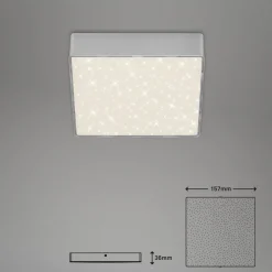 LED-loftslampe Flame Star, 15,7 x 15,7 cm sølv