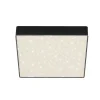 LED-loftslampe Flame Star, 21,2 x 21,2 cm sort