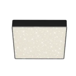 LED-loftslampe Flame Star, 21,2 x 21,2 cm sort
