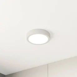 LED-loftslampe Fueva 5 IP44 3000K hvid Ø16cm