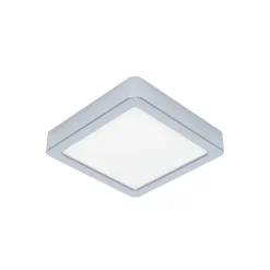 LED-loftslampe Fueva 5 IP44 3000K krom 16x16cm