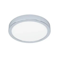 LED-loftslampe Fueva 5 IP44 3000K krom Ø21cm