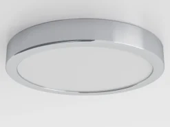 LED-loftslampe Fueva 5 IP44 3000K krom Ø21cm