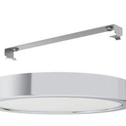 LED-loftslampe Fueva 5 IP44 3000K krom Ø21cm
