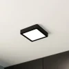 LED-loftslampe Fueva 5 IP44 3000K sort 16x16cm