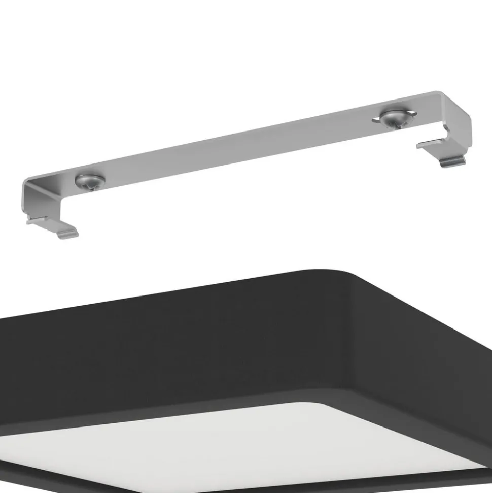 LED-loftslampe Fueva 5 IP44 3000K sort 16x16cm