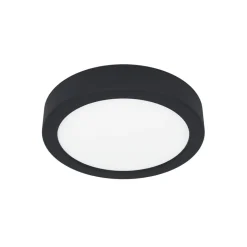 LED-loftslampe Fueva 5 IP44 3000K sort Ø16cm
