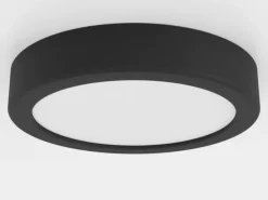 LED-loftslampe Fueva 5 IP44 3000K sort Ø16cm