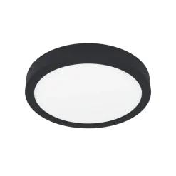 LED-loftslampe Fueva 5 IP44 3000K sort Ø21cm
