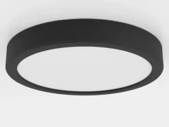 LED-loftslampe Fueva 5 IP44 3000K sort Ø21cm