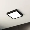 LED-loftslampe Fueva 5 IP44 3000K sort 21x21cm