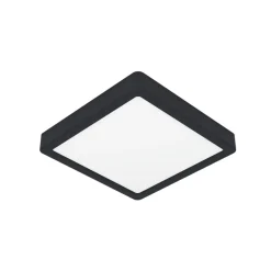 LED-loftslampe Fueva 5 IP44 3000K sort 21x21cm