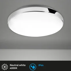 LED-loftslampe Malbona, kromramme, Ø 28,5 cm