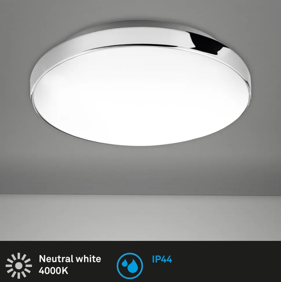 LED-loftslampe Malbona, kromramme, Ø 28,5 cm