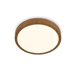 LED-loftslampe Runa Wood trælook 3.000 K Ø38cm