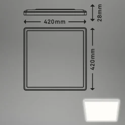 LED-loftslampe Slank, kantet 42 x 42 cm