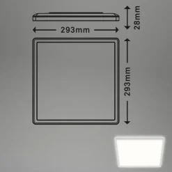 LED-loftslampe Slank, kantet 29,3 x 29,3 cm