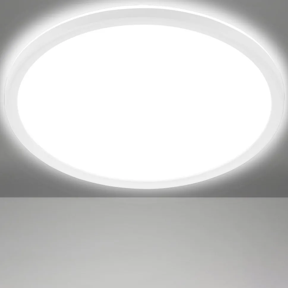 LED-loftslampe Slim, rund, 29,3 cm