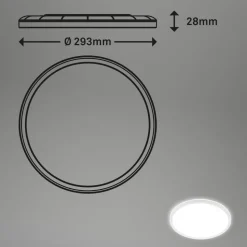 LED-loftslampe Slim, rund, 29,3 cm