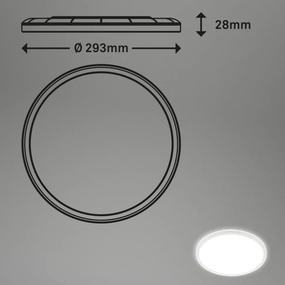 LED-loftslampe Slim, rund, 29,3 cm