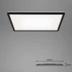 LED-loftslampe Slim smart sort dim CCT 42x42cm