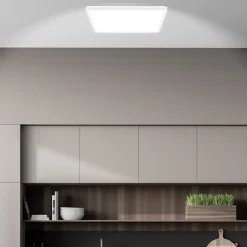 LED-loftslampe Tava A, CCT, 29 x 29 cm, hvid, fjernbetjening