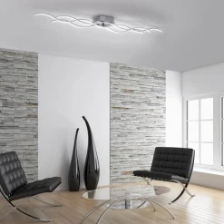 LED-loftslampe Wave 3.000K 139,5x16cm stål