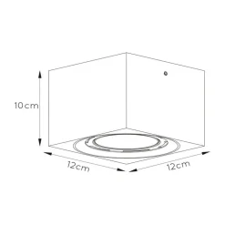 LED-loftspot Fedler kantet sort