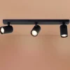 LED-loftspot Marty, længde 53 cm, sandsort, 3-lys.