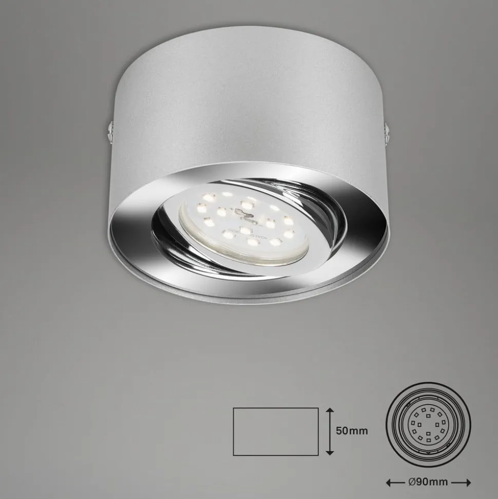 LED-loftspot Rør, sølvfarvet