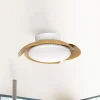 LED-loftventilator Aloha træ DC-motor støjsvag Ø 90 cm CCT