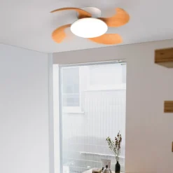 LED-loftventilator Aloha træ DC-motor støjsvag Ø 90 cm CCT