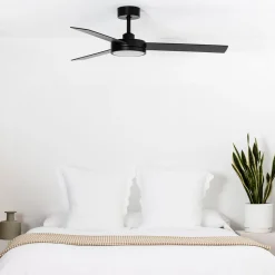 LED-loftventilator Barth med lys, sort