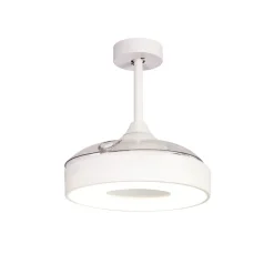 LED-loftventilator Coin Mini hvid DC lydsvag Ø 91 cm CCT