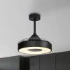 LED-loftventilator Coin Mini sort DC lydsvag Ø 91 cm CCT