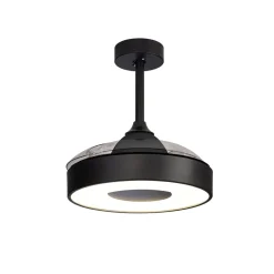 LED-loftventilator Coin Mini sort DC lydsvag Ø 91 cm CCT