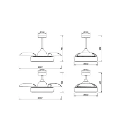 LED-loftventilator Coin Mini sort DC lydsvag Ø 91 cm CCT