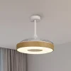 LED-loftventilator Coin Mini træ DC lydsvag Ø 91 cm CCT