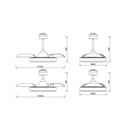 LED-loftventilator Coin sort DC-motor lydsvag 106 cm CCT