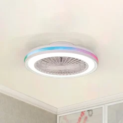 LED-loftventilator Gamer hvid DC støjsvag Ø 47 cm CCT RGB